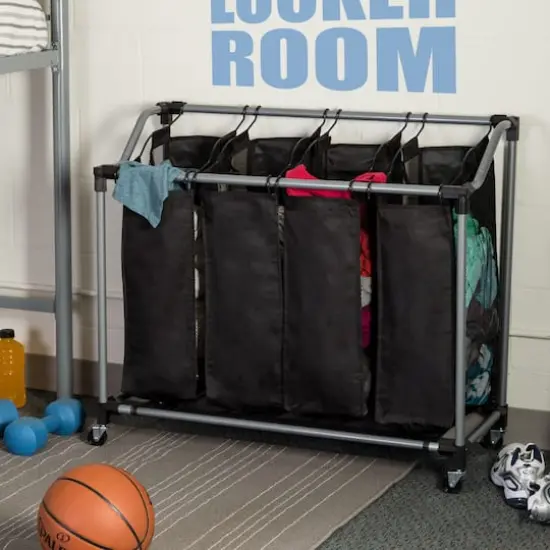 Honey Can Do Deluxe Quad Laundry Sorter with Mesh Bags {5}