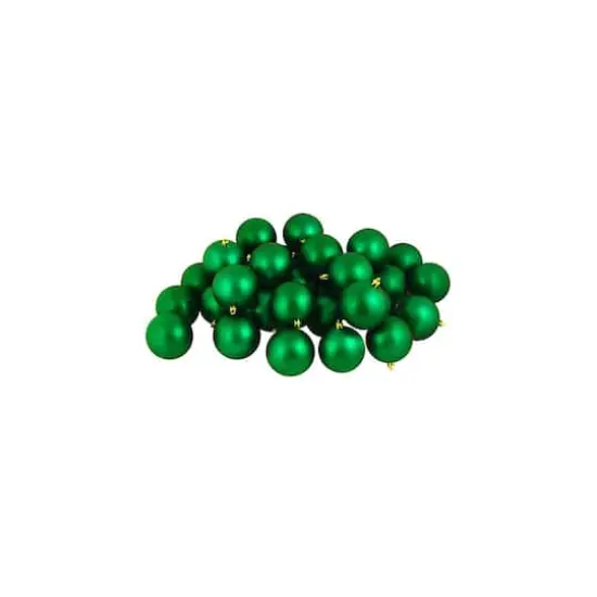 60ct Matte Christmas Green Shatterproof Ball Ornaments {1}