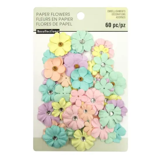 Pastel Mini Paper Flower Embellishments By Recollections&trade; {1}