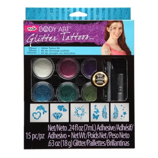 Tulip&reg; Body Art&trade; Glitter Tattoo Kit Brights {1}