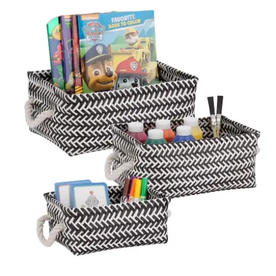 Honey Can Do Zig Zag Basket Set, 3ct. Black {3}