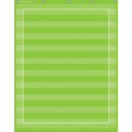 Lime Polka Dots 10 Pocket Chart {1}