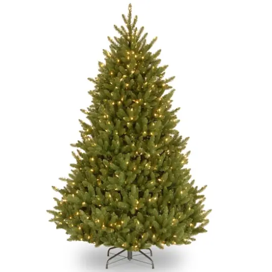 7.5 ft. Pre-lit Hinged Natural Fraser Medium Fir Artificial Christmas Tree, Clear Lights {1}