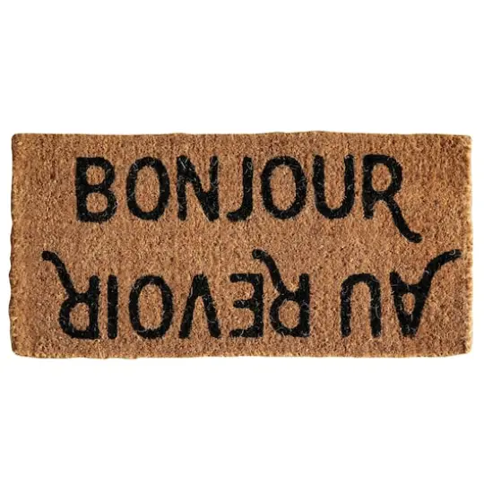 Hello Honey&reg; Bonjour Au Revoir Natural Coir Doormat {1}