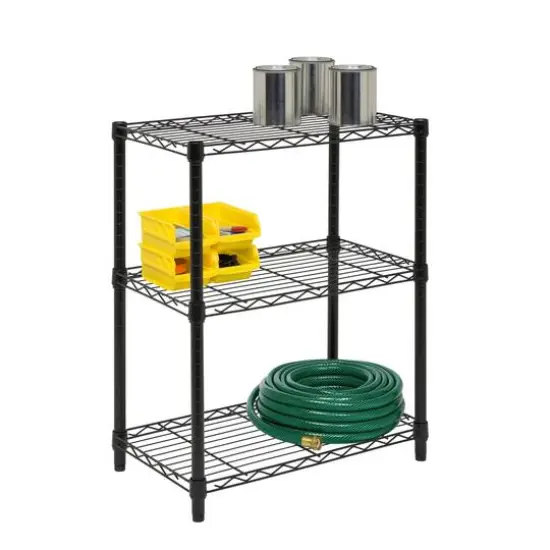 Honey Can Do 3-Tier Black Shelving Unit {4}