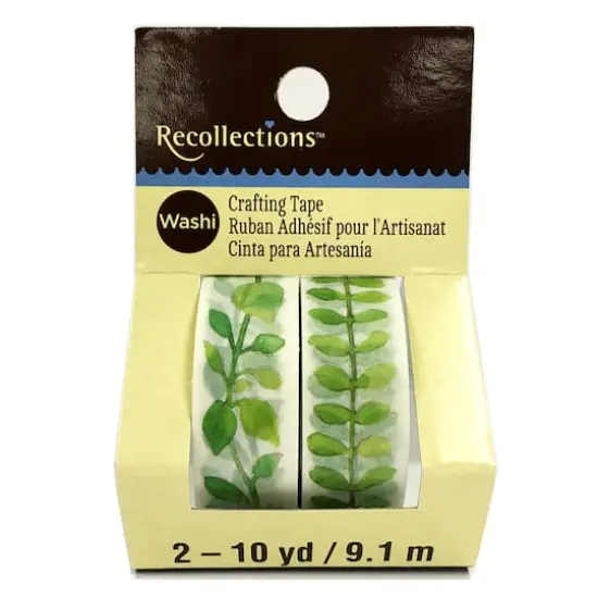 Green Leaf & Vine Print Crafting Washi Tape Set by Recollections&trade; {1}