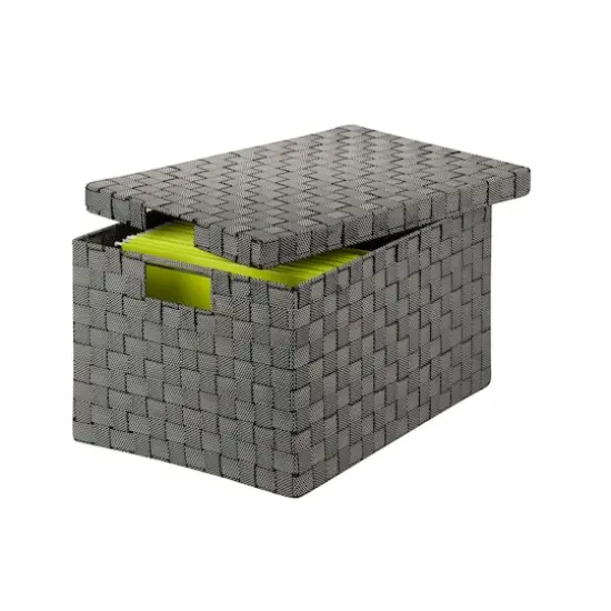 Honey Can Do Black & White Large Woven File Box {4}