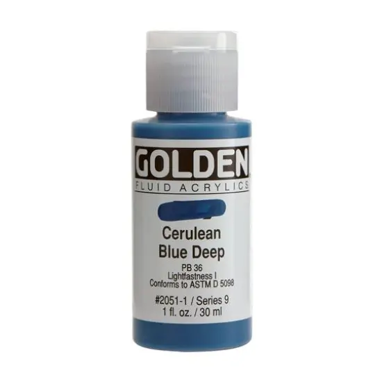 Golden&reg; 1oz. Fluid Acrylics Cerulean Blue Deep {1}
