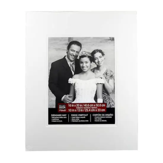 16" x 20" Double Mat by Studio D&eacute;cor&reg;, 10" x 13" Opening, Ivory {1}