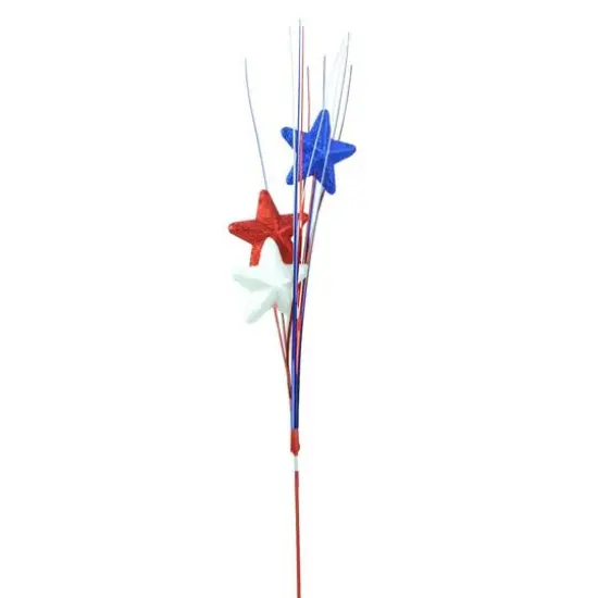 18" Red White & Blue Glitter Star Pick {1}