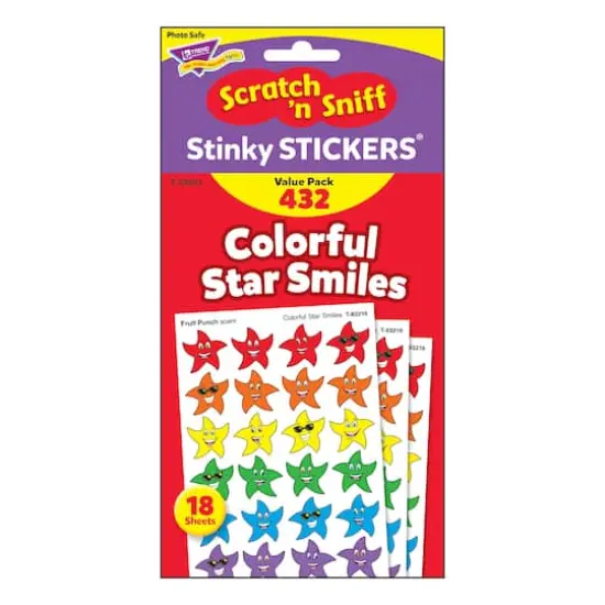 Trend Enterprises&reg; Colorful Star Smiles Stinky Stickers&reg;, 432 Pack {3}