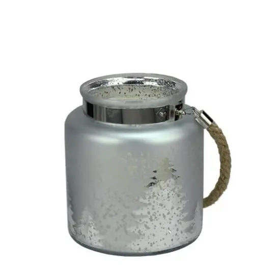 8" Reindeer & Tree Silhouette Pillar Candle Holder with Handle {1}