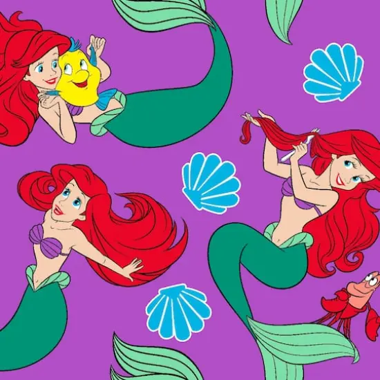 Disney Princess Ariel & Flounder Fleece Fabric {1}