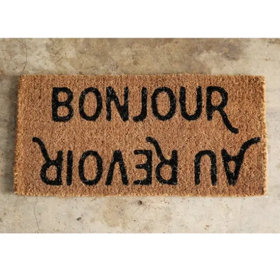Hello Honey&reg; Bonjour Au Revoir Natural Coir Doormat {3}