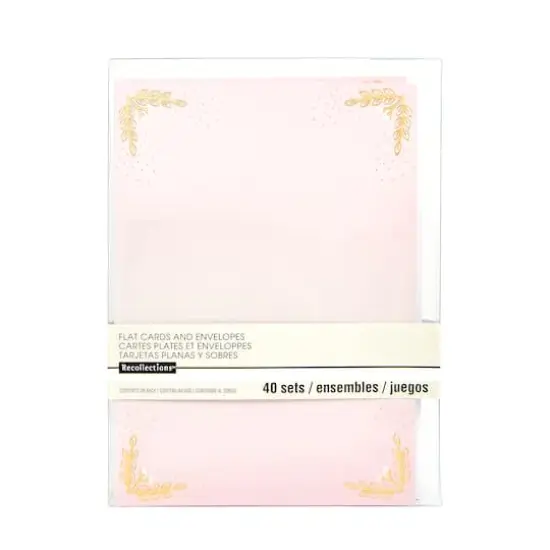 Blush Glam Flat Cards & Envelopes by Recollections™, 5" x 7" {3}