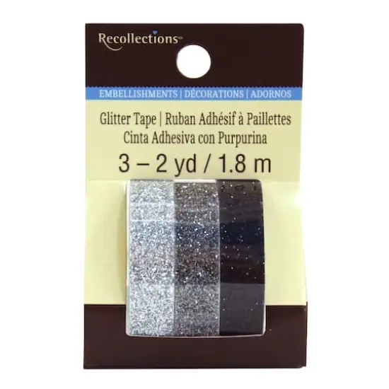 Silver & Black Glitter Tape by Recollections&trade; {1}