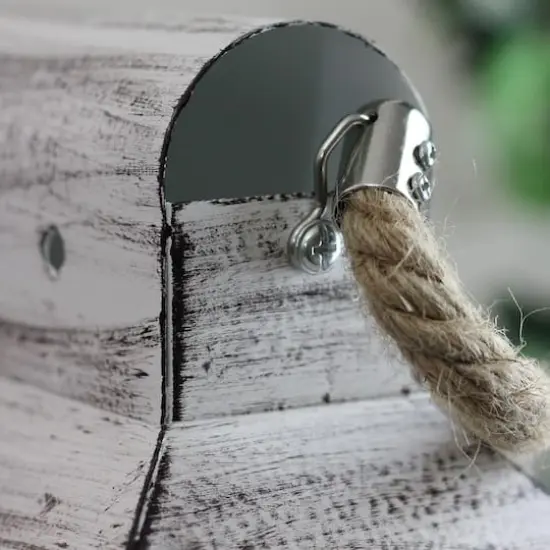 White Washed Wooden Candle Holder Lantern Set, 13" & 17.75" {4}