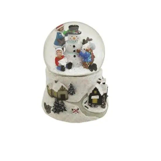 5.5" Snowman & Children Musical Swirling Snow Globe {1}