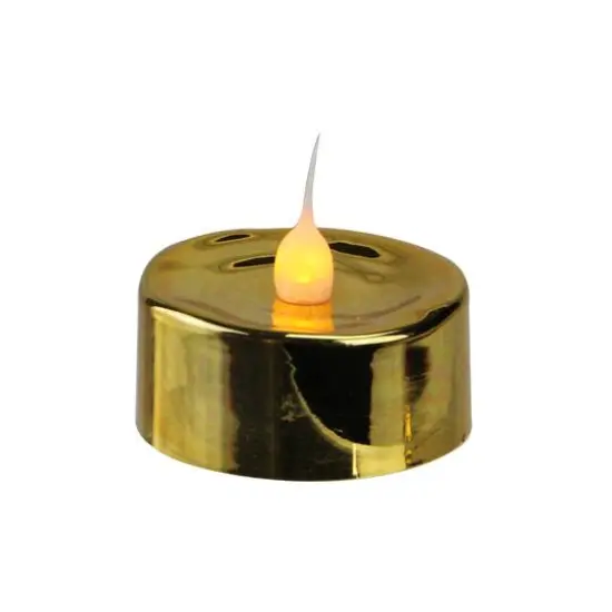 Christmas Flicker Flame LED Tea Light Candle Set, Gold {3}