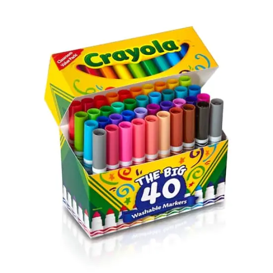 Crayola Ultra Clean Washable Classic Colors Broad Line Markers, 40ct. {4}