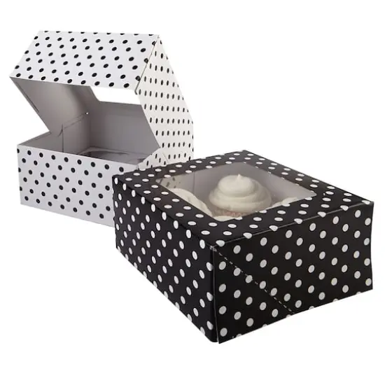 Black & White Polka Dot Cupcake Boxes by Celebrate It&reg; {1}