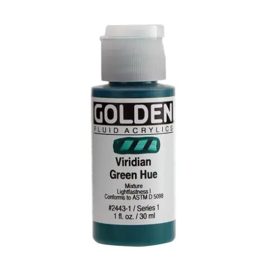 Golden&reg; 1oz. Fluid Acrylics Viridian Green Hue {1}
