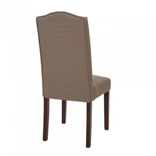 Glitzhome® Tan Upholstered Dining Chairs with Studded Decoration, Set of 2 {5}