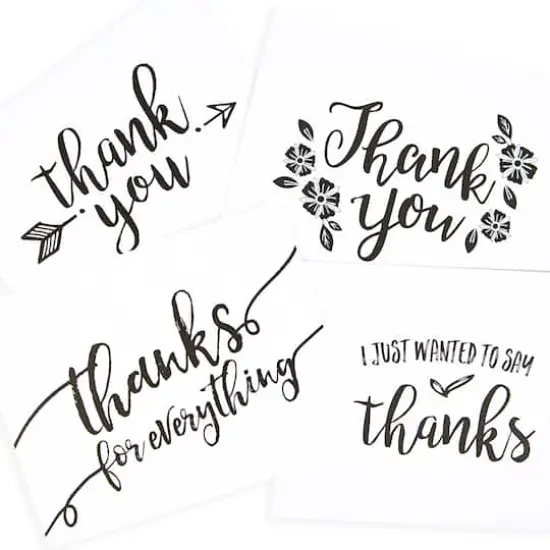 Assorted Black Thank You Cards & Envelopes by Recollections&trade;, 4.25" x 5.5" {1}