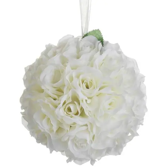 8" Cream Rose Kissing Ball {1}