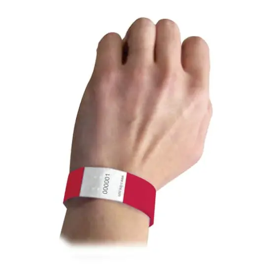 C-Line® DuPont™ Tyvek® Security Wristbands, Pack of 100 Red {4}