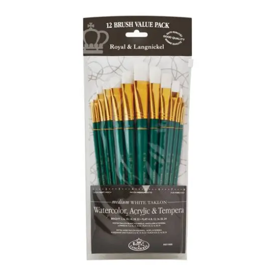 Royal & Langnickel&reg; Zip N' Close White Taklon Short Handle Set {1}