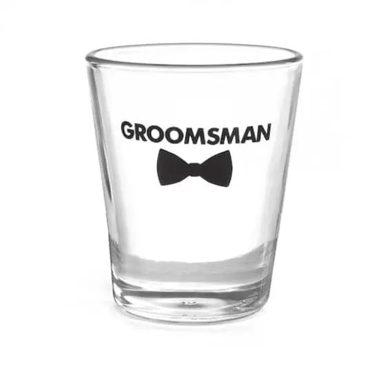 Hortense B. Hewitt Co. Groomsman Bow Tie Wedding Party Shot Glass {1}