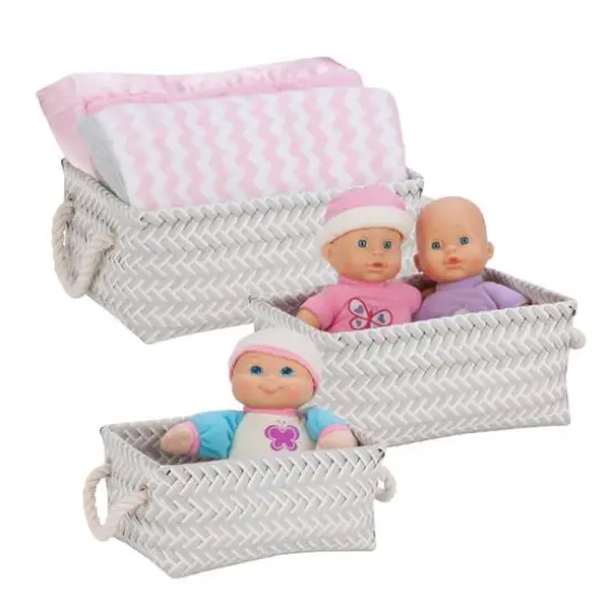 Honey Can Do Zig Zag Basket Set, 3ct. Gray {3}