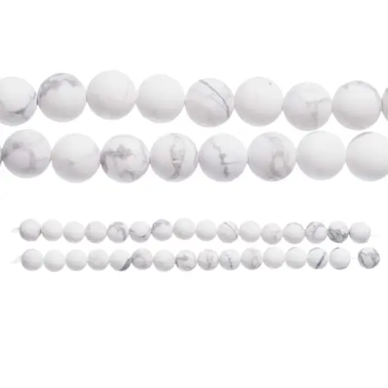 White & Gray Matte Howlite Round Beads, 8mm by Bead Landing&trade; {5}