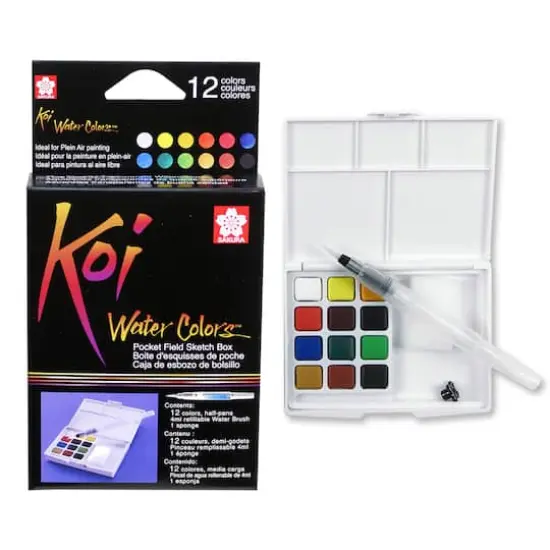 Koi&reg; Water Colors&trade; Pocket Field Sketch Box, 12 Colors {1}