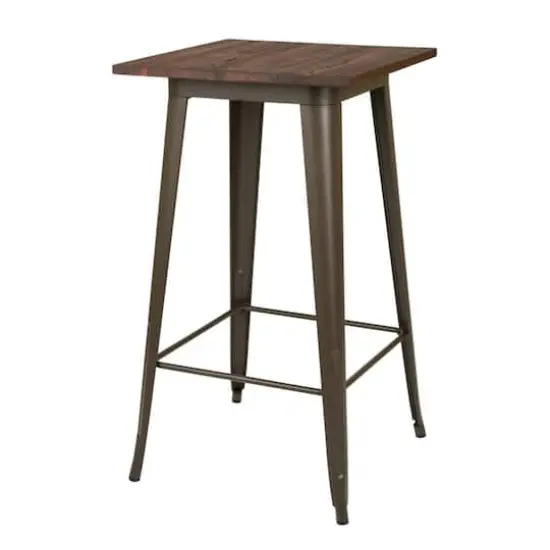 Glitzhome&reg; Metal & Wood Bistro Pub Bar Table {1}