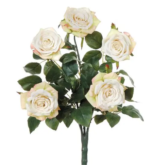 19.5" Mixed Rose Bush, White & Cream {1}
