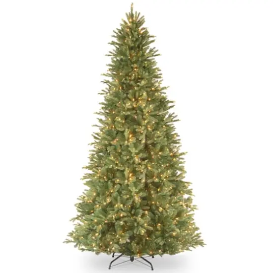 12 Ft. Pre-Lit Feel Real&reg; Tiffany Fir Slim Artificial Christmas Tree, Clear Lights {1}