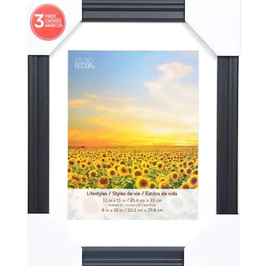 3 Pack Lifestyles 8" x 10" Black Frames with Mat by Studio D&eacute;cor&reg; {5}