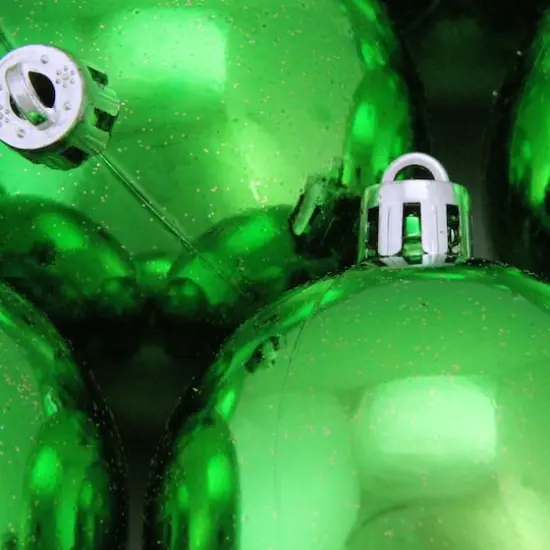 60ct Shiny Christmas Green Shatterproof Ball Ornaments {3}