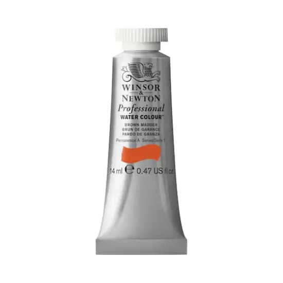 Winsor & Newton&reg; Professional Water Colour&trade; Paint Tube, 14mL Brown Madder {1}