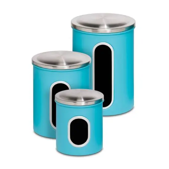 Honey Can Do Turquoise Kitchen Storage Canisters, 3 Pieces {3}