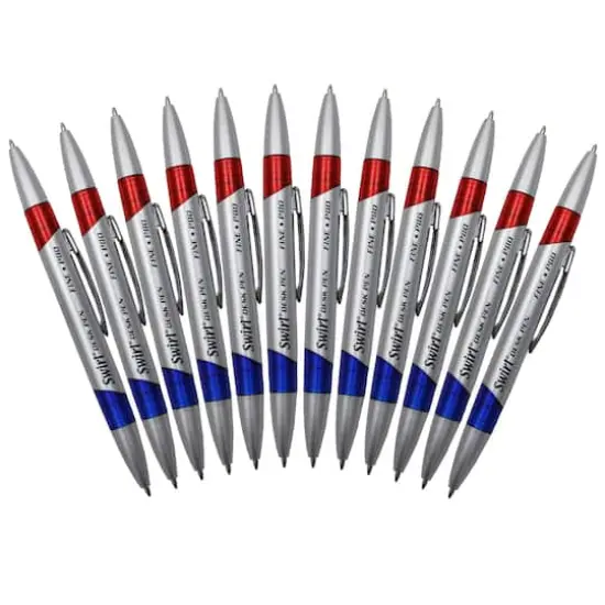 J.R. Moon Pencil Co. Swirl Ink Pens, Red/Blue Combo, 12 Pack {1}