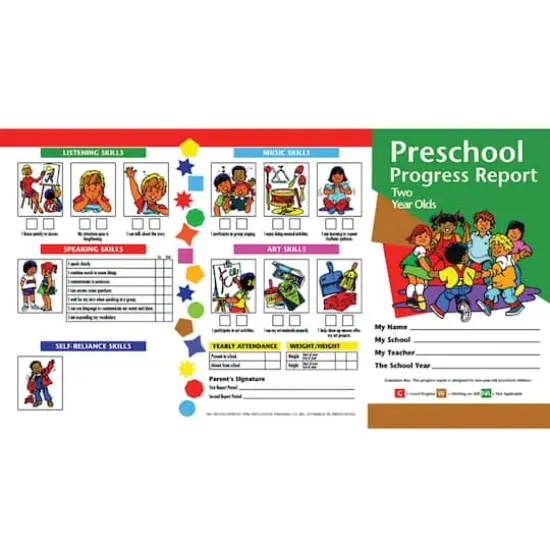 Preschool Progress Report For 2 Year Olds, 10 Per Pack, 6 Packs {1}