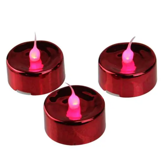 Christmas Flicker Flame LED Tea Light Candle Set, Red {6}