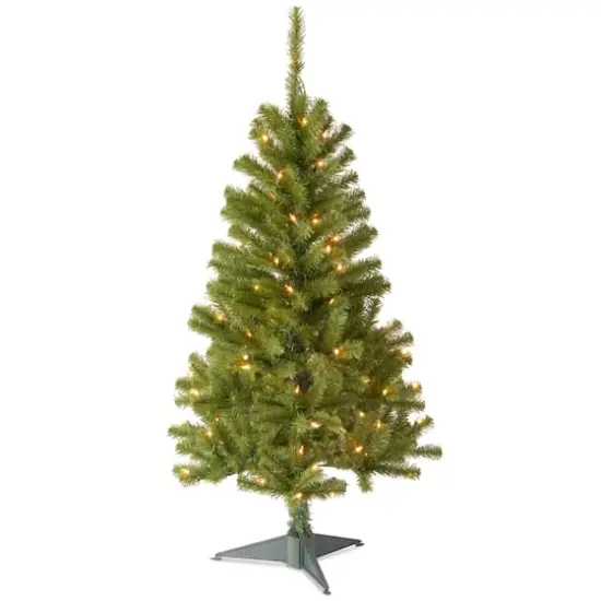 4 ft. Pre-Lit Canadian Fir Grande Wrapped Artificial Christmas Tree, Clear Lights {1}