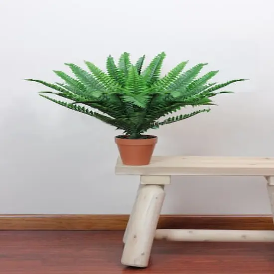 18.5" Potted Artificial Green Boston Fern Plant {5}