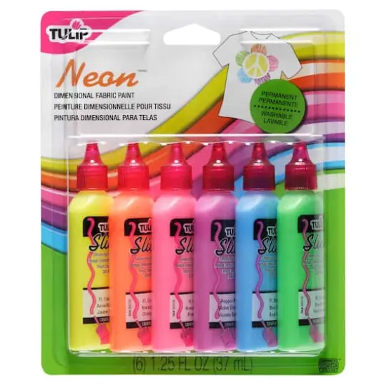 Tulip&reg; Dimensional Fabric Paint, 6 Pack Neon {1}