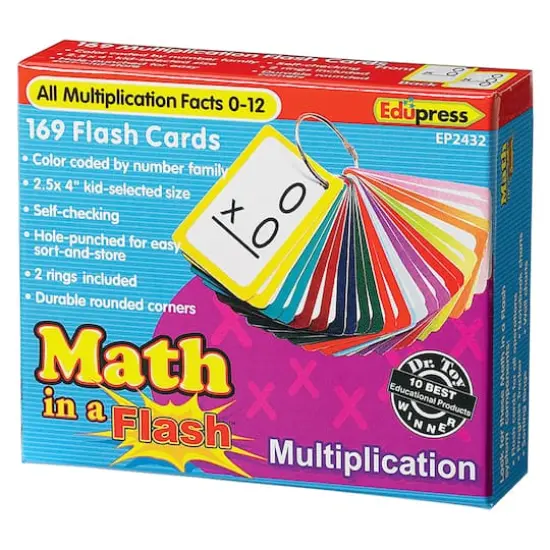 Math in a Flash&trade; Color-Coded Multiplication Flash Cards, 169 Cards {1}