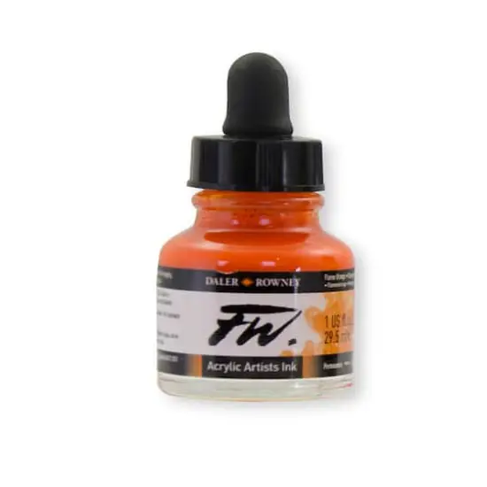 Daler-Rowney&reg; FW Acrylic Artists' Ink Flame Orange {1}